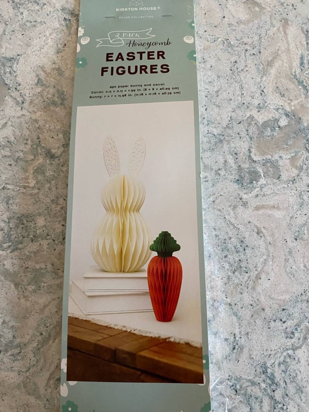Kirkton House 2-Pack Honeycomb Easter Figures - Bunny & Carrot